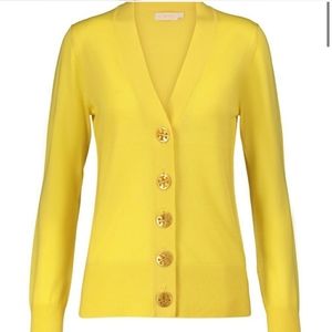 Tory Burch Yellow Cardigan